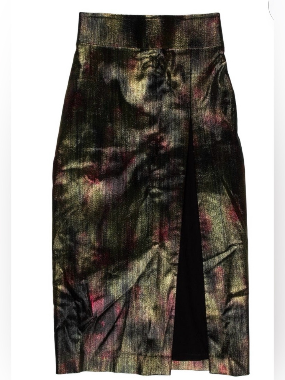 Tom Ford Metallic Multi-Color Midi Skirt with Front Sl size XS